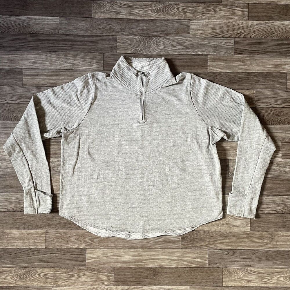 Nike Running 1/4 Zip Athletic Pullover Jacket Women’s XL Solid Gray Swoosh